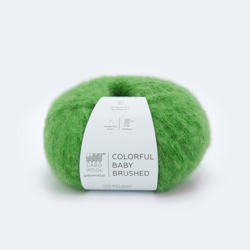 Włóczka GABO WOOL Colorful Baby Brushed 7951 zieleń, alpaka, alpaca
