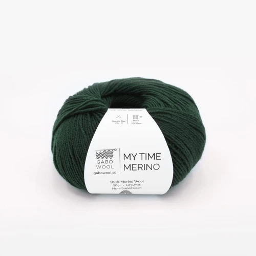Włóczka GABO WOOL My Time Merino 958 leśna zieleń, merynos, z merynosa