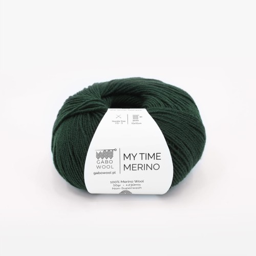 Włóczka GABO WOOL My Time Merino 958 leśna zieleń