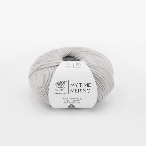 Włóczka GABO WOOL My Time Merino 9571 popiel
