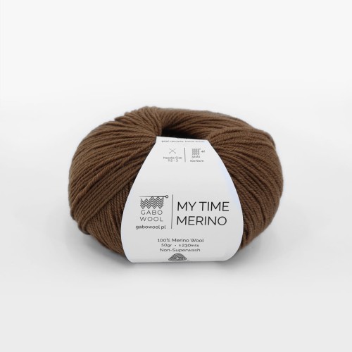 Włóczka GABO WOOL My Time Merino 9121 brąz