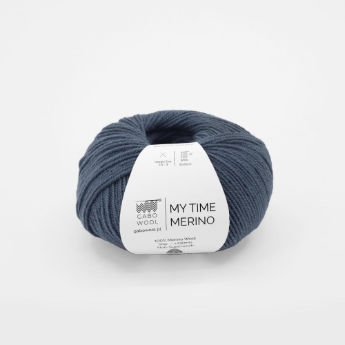 Włóczka GABO WOOL My Time Merino 9574 szary denim