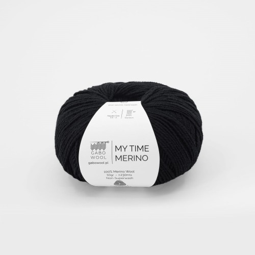 Włóczka GABO WOOL My Time Merino 500 czarny