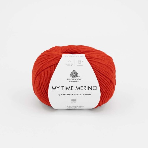 Włóczka GABO WOOL My Time Merino by HSOM 9522 czerwona pomarańcza