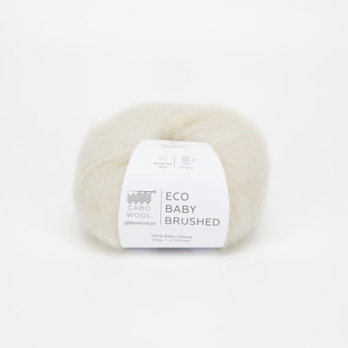 Włóczka GABO WOOL ECO Baby Brushed FTE1296 naturalna biel, alpaka, alpaca