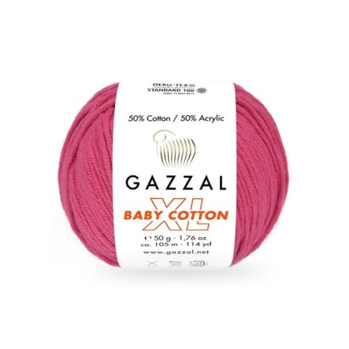 Włóczka Gazzal Baby Cotton XL 3415 amarant