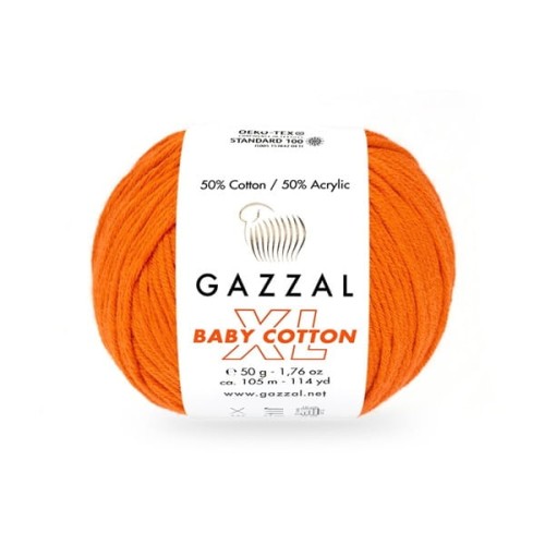 Włóczka Gazzal Baby Cotton XL 3419 pomarańcz