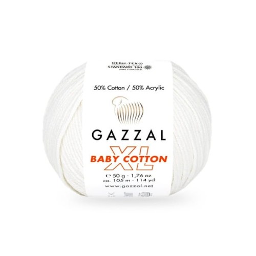 Włóczka Gazzal Baby Cotton XL 3432 biały