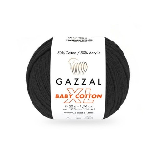 Włóczka Gazzal Baby Cotton XL 3433 czarny