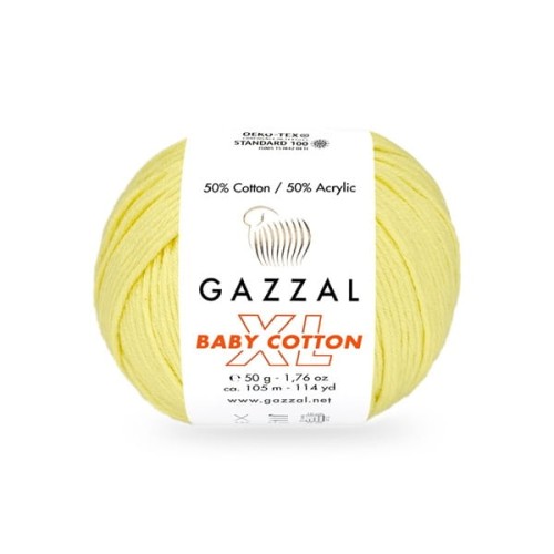 Włóczka Gazzal Baby Cotton XL 3413 cytryna