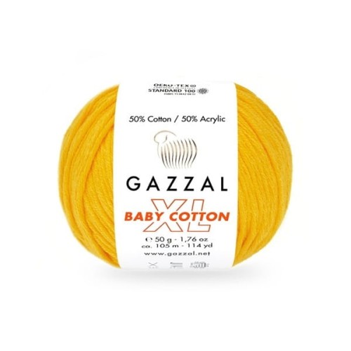 Włóczka Gazzal Baby Cotton XL 3417 żółty