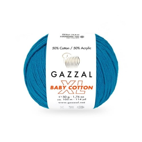 Włóczka Gazzal Baby Cotton XL 3428 ciemny turkus