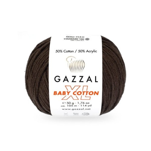 Włóczka Gazzal Baby Cotton XL 3436 czekolada