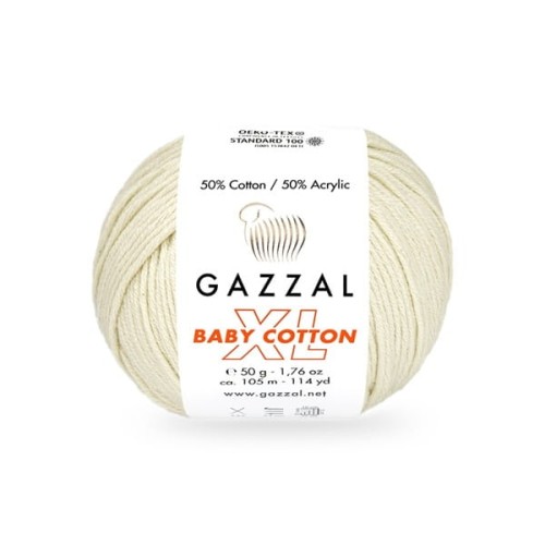 Włóczka Gazzal Baby Cotton XL 3437 kremowy