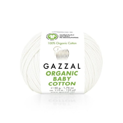 Włóczka Gazzal Organic Baby Cotton 415 biały