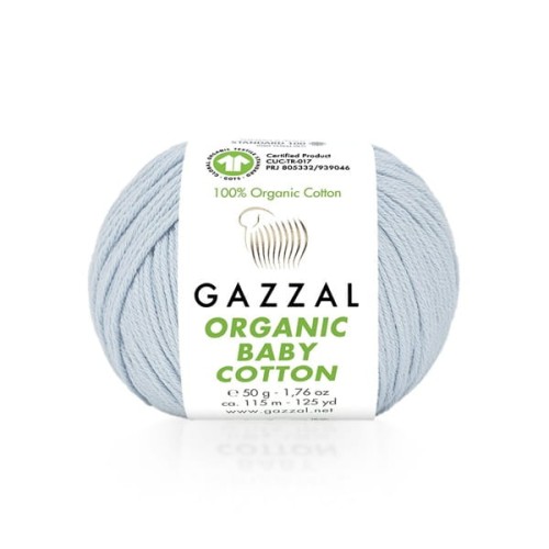 Włóczka Gazzal Organic Baby Cotton 417 błękit, bawełna organiczna, dla dzieci