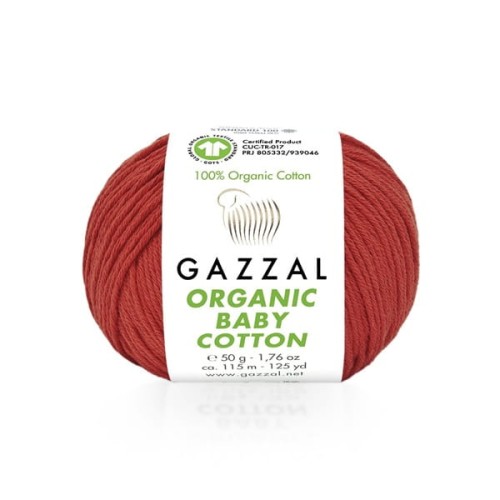 Włóczka Gazzal Organic Baby Cotton 432 czerwony