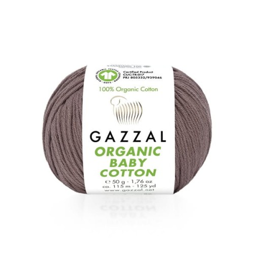 Włóczka Gazzal Organic Baby Cotton 433 brązowy