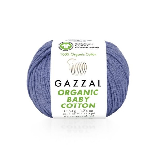 Włóczka Gazzal Organic Baby Cotton 428 jasny fiolet