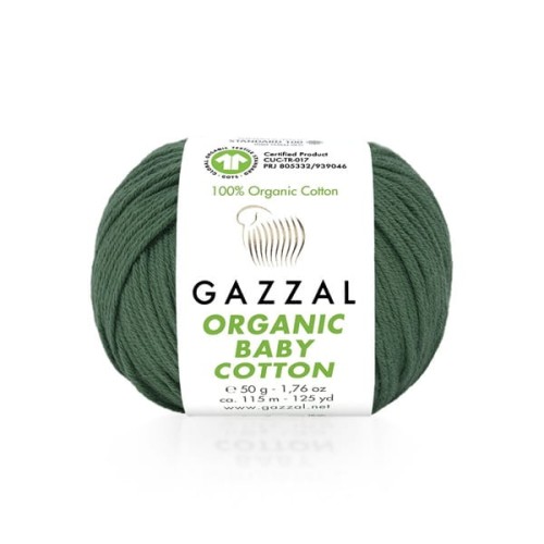 Włóczka Gazzal Organic Baby Cotton 427 ciemny zielony