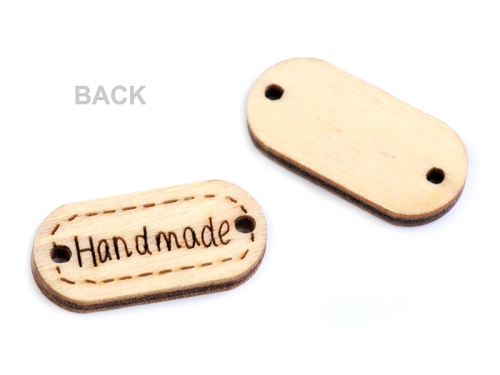 Etykieta "Handmade" drewno 11x23mm