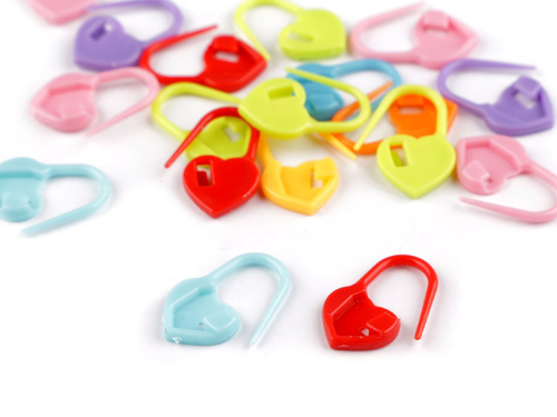 Zestaw plastikowych znaczników oczek w kształcie serca, mix kolorów, akcesoria do szydełkowania i drutów, Mila Druciarnia