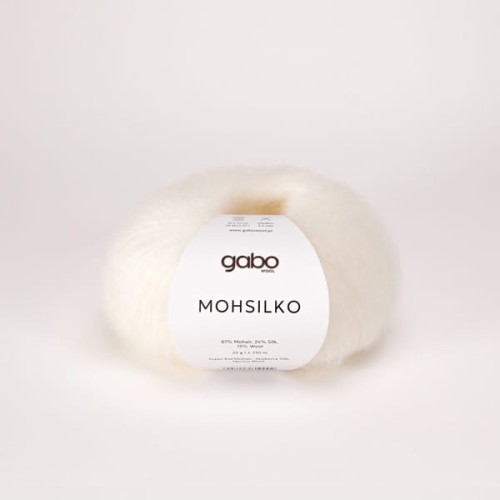 Włóczka GABO WOOL MOHSILKO 100 naturalna biel