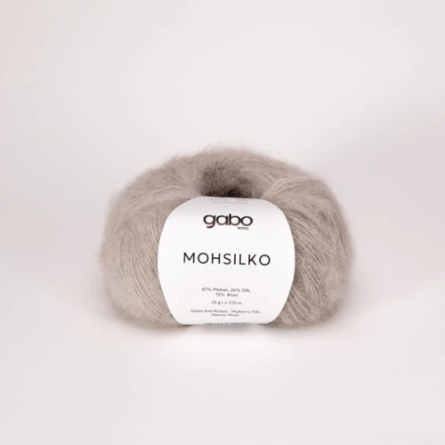 Włóczka GABO WOOL MOHSILKO 4218 owsiankowy pył, moher, jedwab, merino