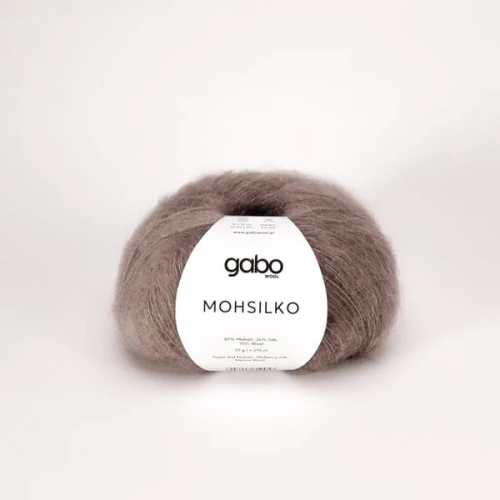 Włóczka GABO WOOL MOHSILKO 4308 ziemisty brąz, moher, jedwab, merino