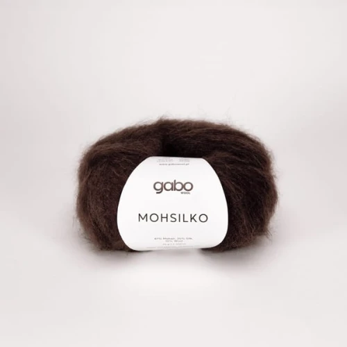 Włóczka GABO WOOL MOHSILKO 4305 gorzka czekolada, moher, jedwab, merino
