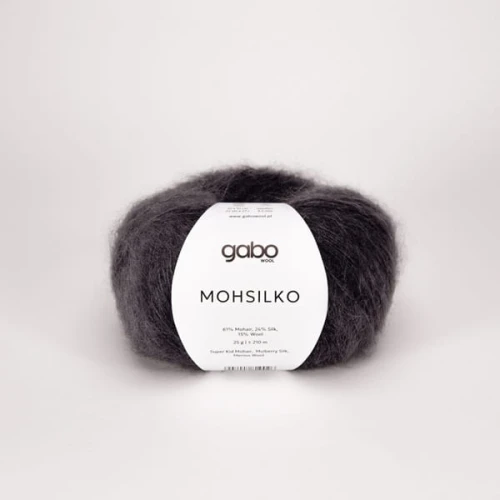 Włóczka GABO WOOL MOHSILKO 4403 grafitowa stal, moher, jedwab, merino
