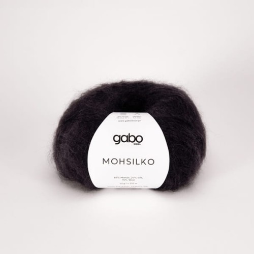 Włóczka GABO WOOL MOHSILKO 500 czerń