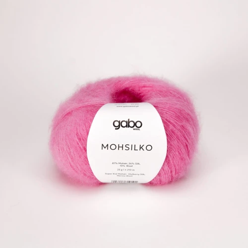 Włóczka GABO WOOL MOHSILKO 4561 crazy róż, moher, jedwab, merino