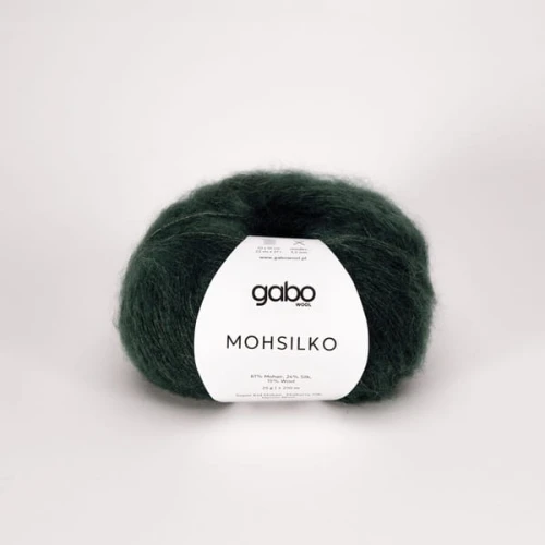 Włóczka GABO WOOL MOHSILKO 4958 leśna zieleń, moher, jedwab, merino