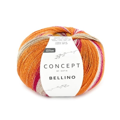 Włóczka Katia Concept Bellino 150g, 203 Fuksja-Cytrynowo żółty-Zielony