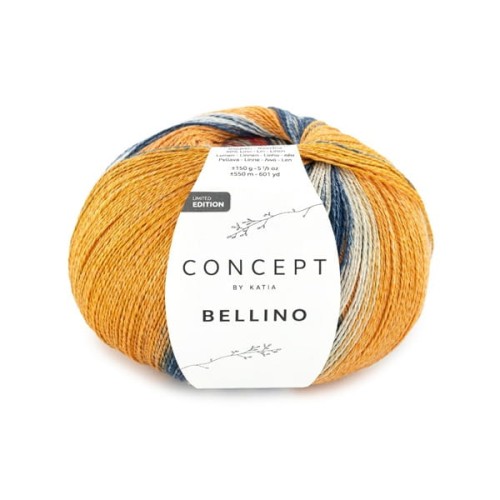 Włóczka Katia Concept Bellino 150g, 204 Koral-Pomarańczowy-Wodny błękit