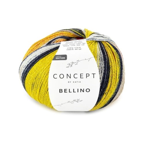 Włóczka Katia Concept Bellino 150g, 205 Czerwony-Cytrynowo żółty-Zielony-Niebieski
