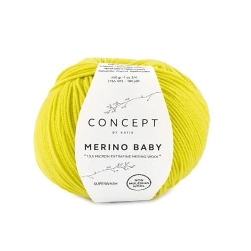 Włóczka Katia Concept Merino Baby, 154 neonowy zielony