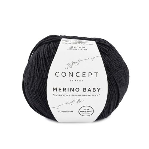 Włóczka Katia Concept Merino Baby, 2 czarny