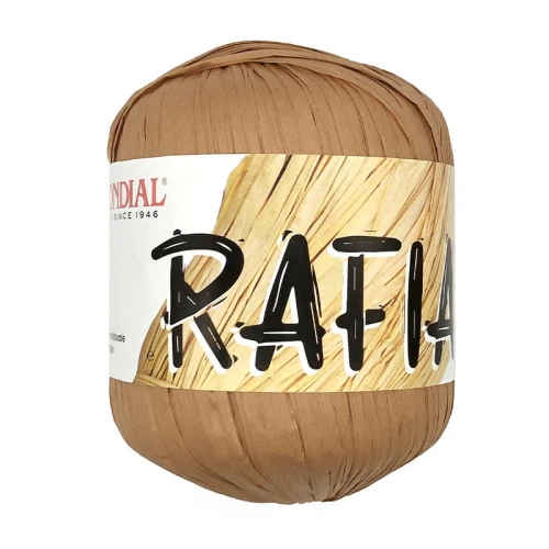 Włóczka RAFIA Mondial, 980 beżowy raffia, przędza papierowa, papierowa taśma, kapelusze, torby plażowe, kosze, home decor, maty, podkładki, osłonki, boho, obręcze, lustra.
