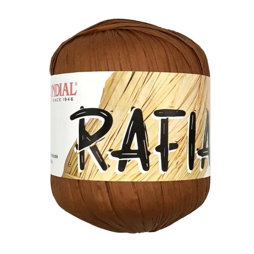 Włóczka RAFIA Mondial, 981 czekoladowy raffia, przędza papierowa, papierowa taśma, kapelusze, torby plażowe, kosze, home decor, maty, podkładki, osłonki, boho, obręcze, lustra.
