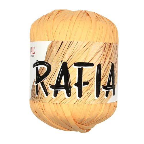 Włóczka RAFIA Mondial, 982 żółty raffia, przędza papierowa, papierowa taśma, kapelusze, torby plażowe, kosze, home decor, maty, podkładki, osłonki, boho, obręcze, lustra.