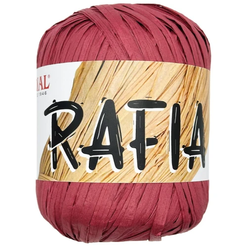 Włóczka RAFIA Mondial, 883 owoc granatu raffia, przędza papierowa, papierowa taśma, kapelusze, torby plażowe, kosze, home decor, maty, podkładki, osłonki, boho, obręcze, lustra.
