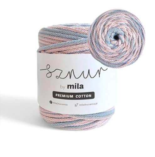 Sznurek 5 mm PREMIUM COTTON, 100m PCM118 MIX PASTELOWY