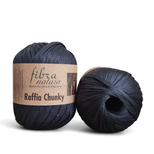Przędza Raffia Fibra Natura Chunky 114-22 czarny