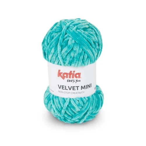 Włóczka Katia Velvet MINI 208 lazurowy dolphin, szenilowa, na zabawki, amigurumi, pluszowa, misiowata, miziata, puszysta, futerkowa, Himalaya delfin, poliester, poliestrowa, z włoskami