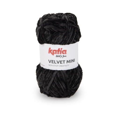 Włóczka Katia Velvet MINI 210 czarny dolphin, szenilowa, na zabawki, amigurumi, pluszowa, misiowata, miziata, puszysta, futerkowa, Himalaya delfin, poliester, poliestrowa, z włoskami