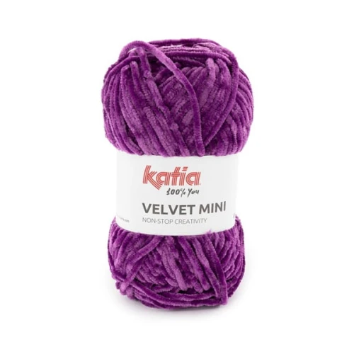 Włóczka Katia Velvet MINI 226 ciemny fiolet dolphin, szenilowa, na zabawki, amigurumi, pluszowa, misiowata, miziata, puszysta, futerkowa, Himalaya delfin, poliester, poliestrowa, z włoskami