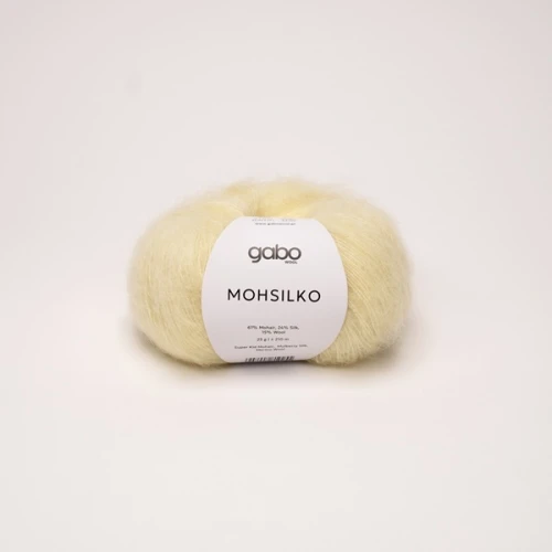 Włóczka GABO WOOL MOHSILKO 4119 sorbet cytrynowy, moher, jedwab, merino
