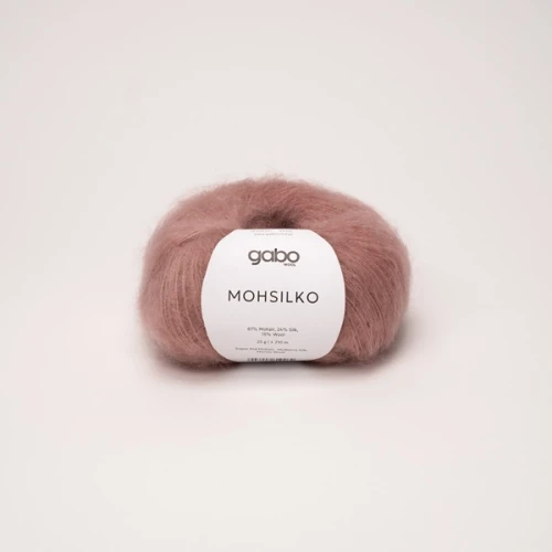 Włóczka GABO WOOL MOHSILKO 4591 pudrowy róż, moher, jedwab, merino